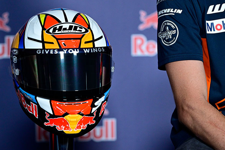 Mit diesem Helm-Design trat Brad Binder 2013 beim Misano-GP an