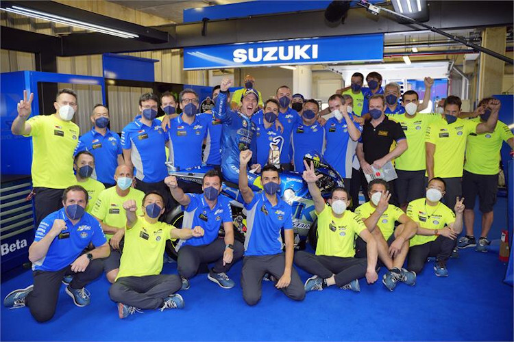 So feierte Suzuki Ecstar mit Joan Mir in Portimão den ersten Podestplatz der MotoGP-Saison 2021
