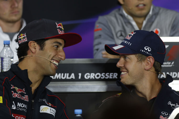 Sebastian Vettel und Daniel Ricciardo verstehen sich