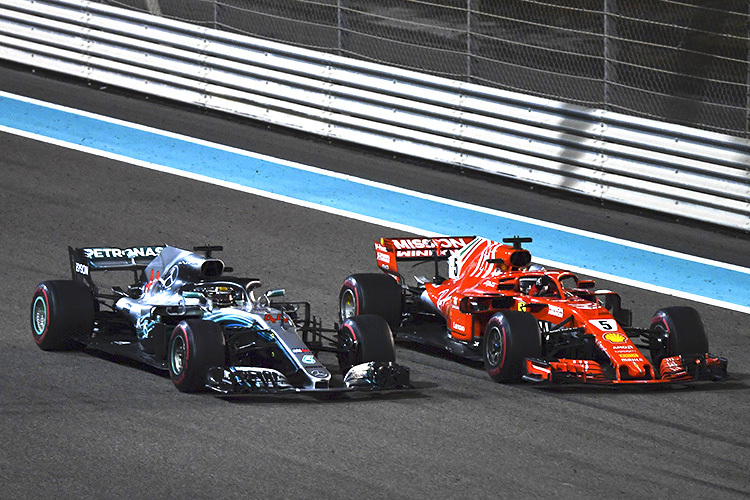 Lewis Hamilton und Sebastian Vettel in Abu Dhabi