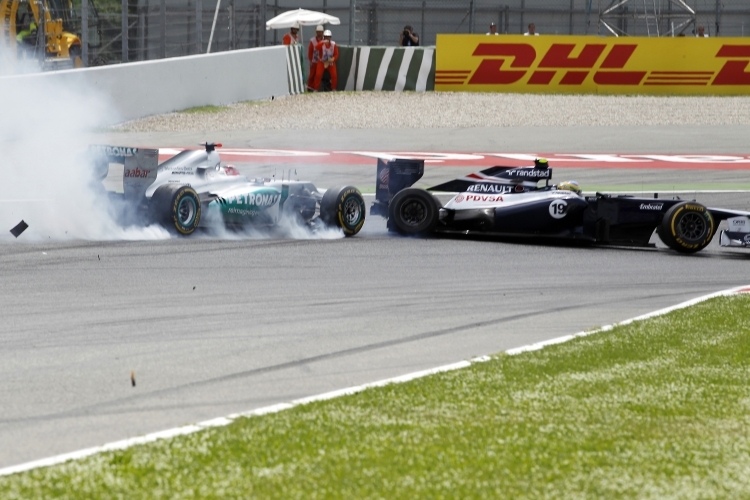 Schumi gegen Senna in Spanien.
