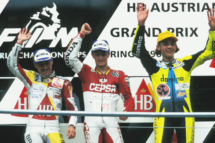 1996 erreichte Rossi auf dem A1-Ring in Österreich seinen ersten Podestplatz hinter Ivan Goi und Dirk Raudies