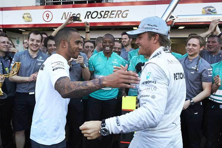 Nico Rosberg und Lewis Hamilton treiben sich gegenseitig an