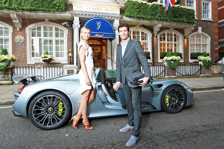 Mark Webber mit Porsche-Markenbotschafterin Maria Sharapova