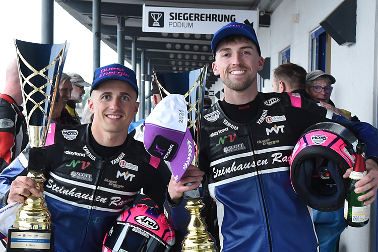 So sehen glückliche Sieger aus: Kevin Rousseau (li.) und Harry Payne (Steinhausen Racing)