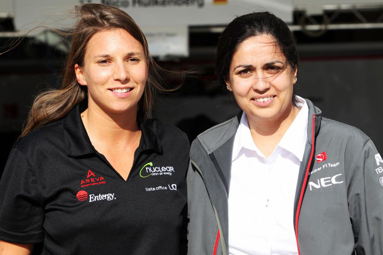 Simona De Silvestro mit Sauber-Teamchefin Monisha Kaltenborn