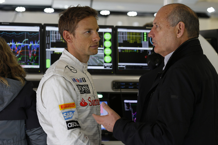 Jenson Button mit McLaren-Chef Ron Dennis