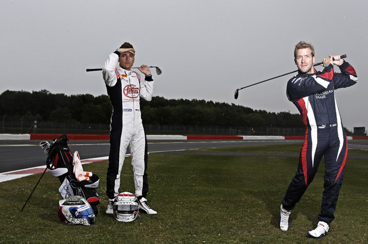 Da war die Welt noch in Ordnung: Vor dem Rennen posierten Stefano Coletti und Sam Bird für den GP2-Fotografen