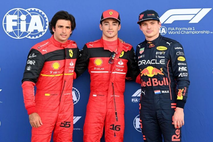 Carlos Sainz, Charles Leclerc & Max Verstappen