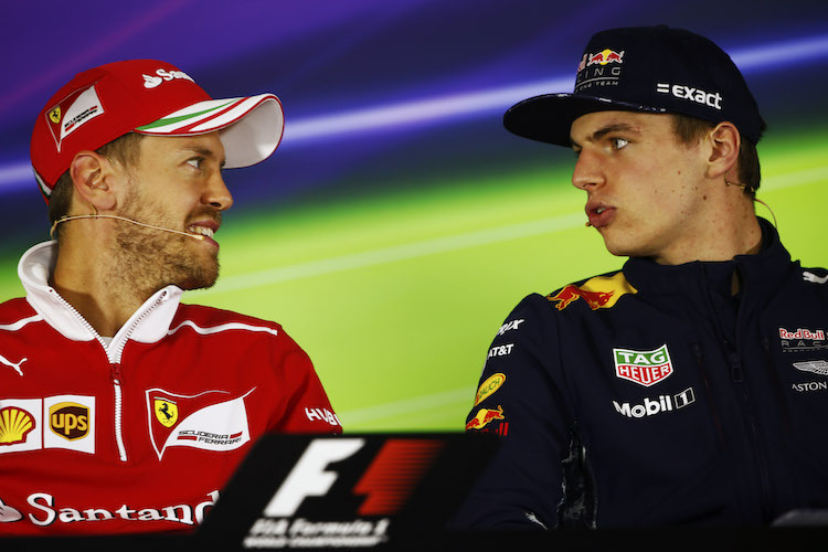 Sebastian Vettel und Max Verstappen