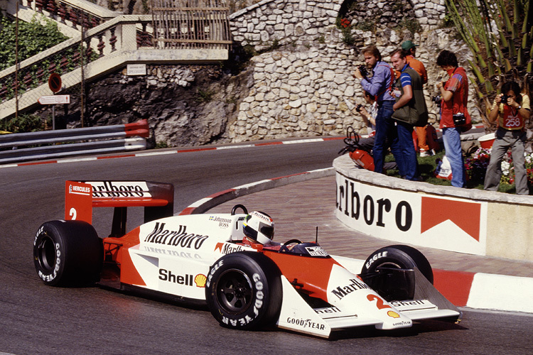 Stefan Johansson 1987 mit seinem McLaren in Monaco