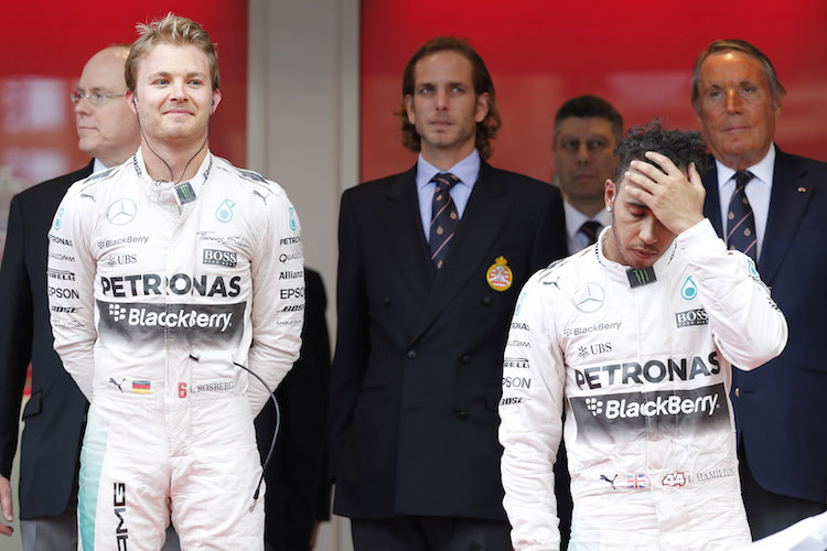 Monaco 2015: Die Gesichter von Nico Rosberg und Lewis Hamilton sagen alles