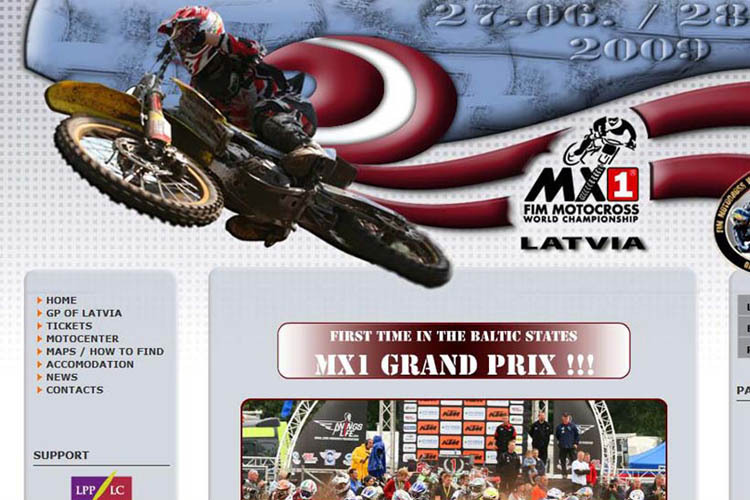 Homepage zum Lettland-GP