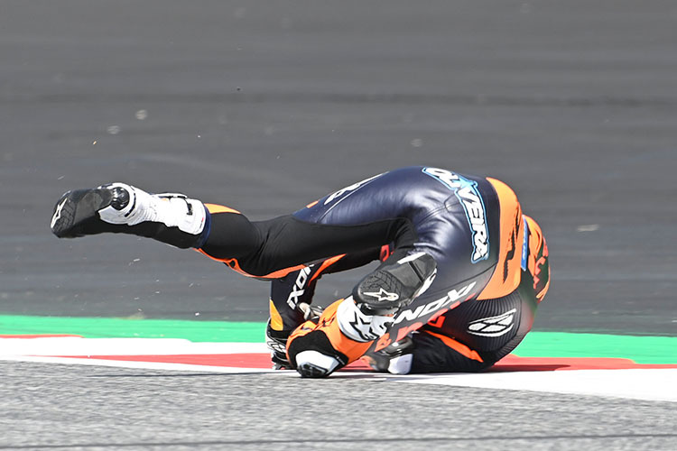 Miguel Oliveira: Highsider im FP1, rechte Hand lädiert