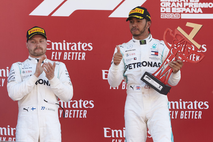 Gewohntes Bild: Lewis Hamilton und Valtteri Bottas