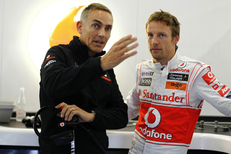 McLaren-Teamchef Martin Whitmarsh und Jenson Button