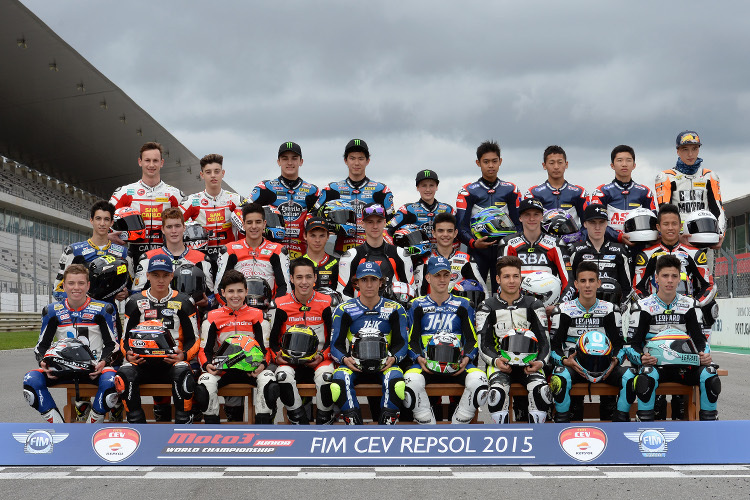 Die Fahrer der Junioren-Moto3-WM 2015