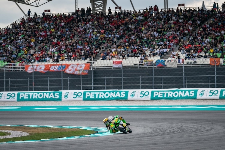 Solo. In Sepang fuhr der Schweizer nach einem Ausrutscher ein einsames Rennen