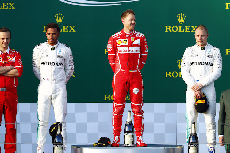 Hamilton, Vettel, Bottas