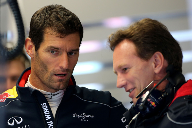 Mark Webber erzählt Christian Horner von seinem Kanada-GP
