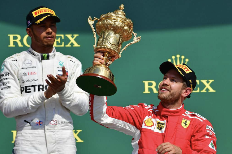 Vettel in Silverstone 2018: DAS ist ein Pokal