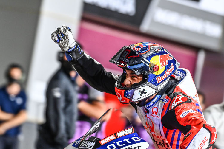 Jorge Martin jubelt im zweiten Grand Prix über seine erste MotoGP-Pole
