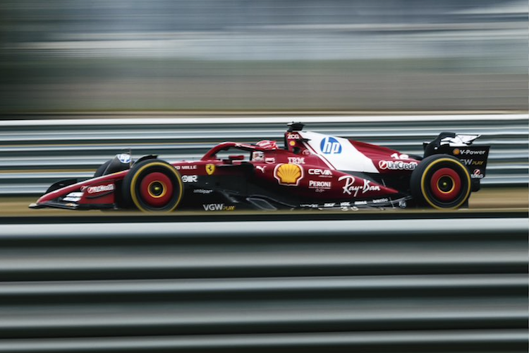 Charles Leclerc am ersten Testtag in Fiorano mit dem neuen Ferrari SF-25