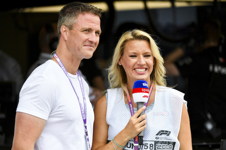 Ralf Schumacher 2019 in Ungarn mit Sandra Baumgartner von Sky