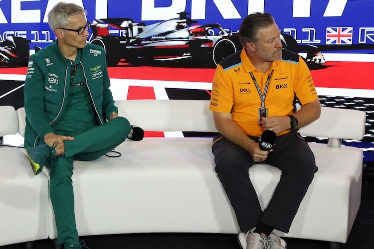 Aston Martin-Teamchef Mike Krack und McLaren-CEO Zak Brown