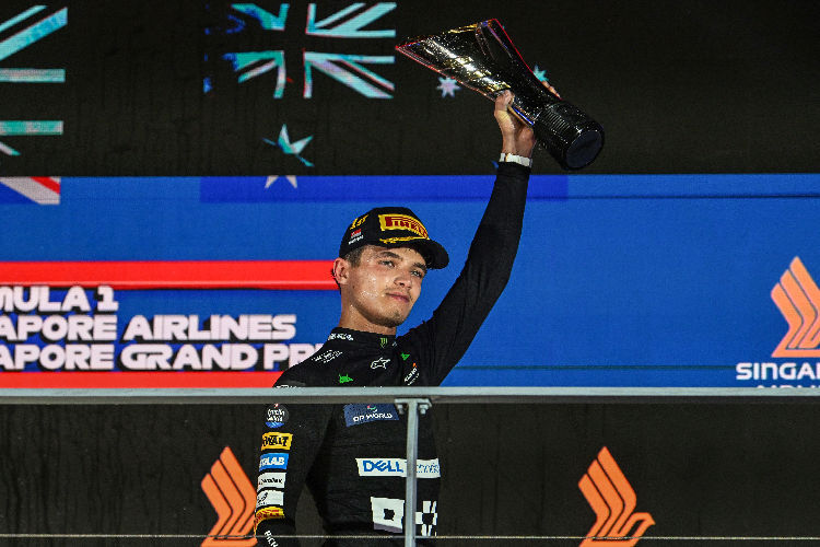 Lando Norris gewann in Singapur, hatte in seinem eigentlich dominanten Rennen aber mehrere Schnitzer drin, touchierte mehrfach die Wand