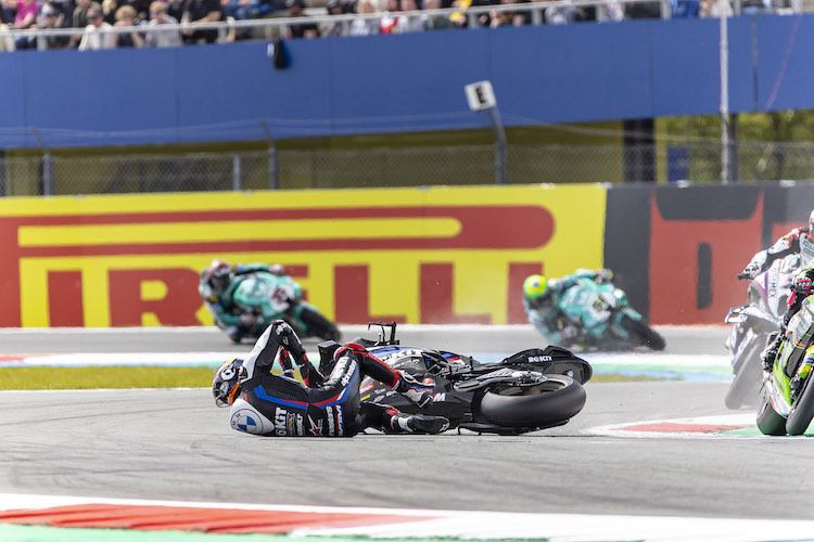 Michael van der Mark crashes at Assen