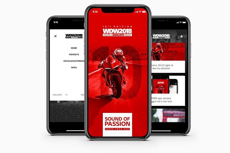 WDW-App: Vor und während der grössten Ducati-Versammlung immer auf dem neuesten Stand