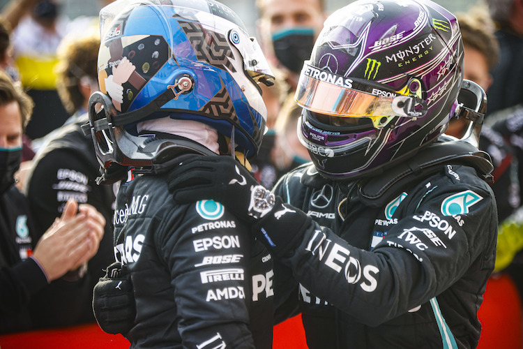 Valtteri Bottas und Lewis Hamilton in Imola