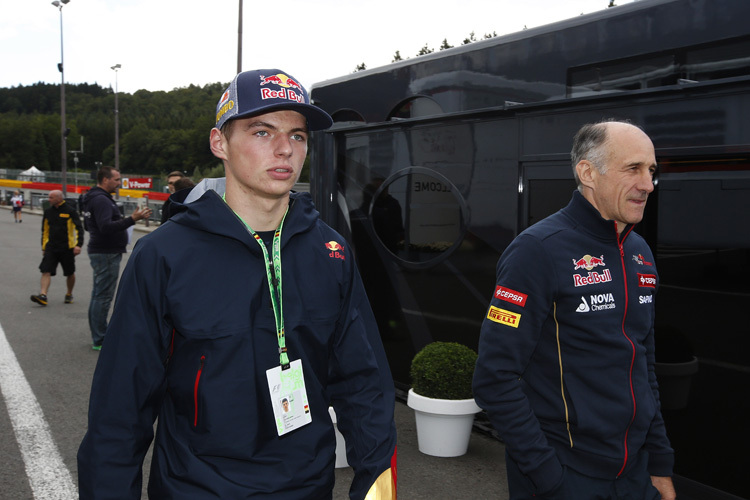 Max Verstappen (16) in Belgien mit Toro-Rosso-Teamchef Franz Tost