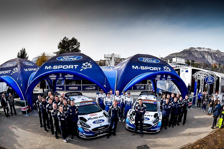 Das Team von M-Sport Ford bei der Rallye Monte Carlo 2020