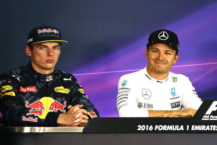 Max Verstappen 2016 mit Nico Rosberg