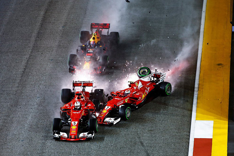 Sebastian Vettel: «Das Nächste, das ich mitbekommen habe, war Kimi, der mich an der Seite traf»