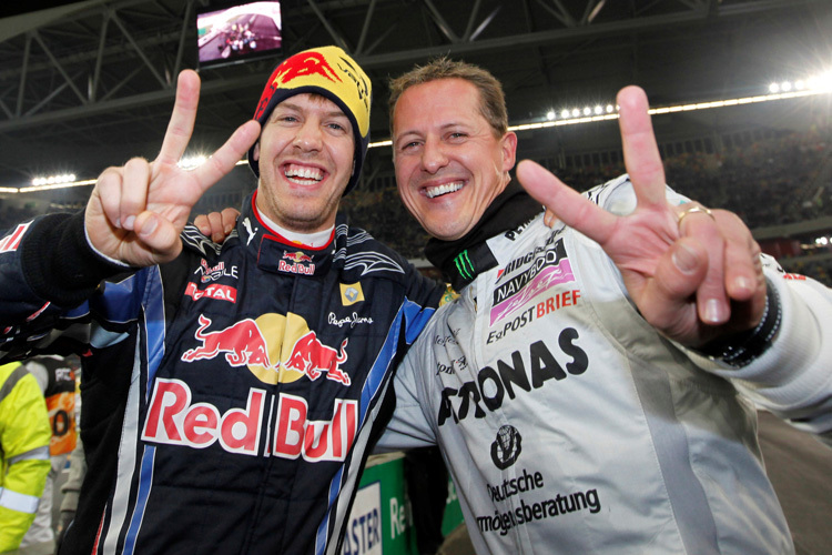 Elf Formel-1-WM-Titel auf einen Blick: Sebastian Vettel und Michael Schumacher