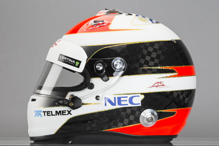 Mit diesem Helmdesign tritt Adrian Sutil in der Formel-1-Saison 2014 an