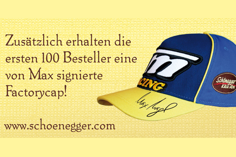 Nagls deutscher Hauptsponsor Schönegger verteilt für die ersten 100 Bestellungen diese Factory-Caps exklusiv für den Deutschland-Grand-Prix