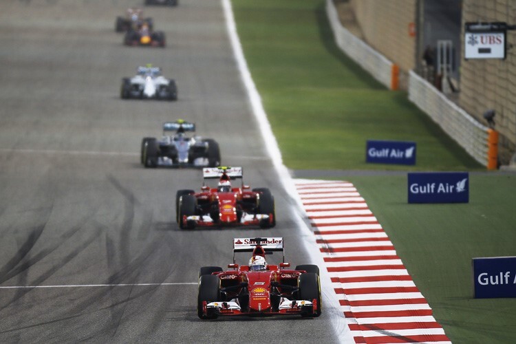 Bahrain 2015: Sebastian Vettel, Kimi Räikkönen, Nico Rosberg