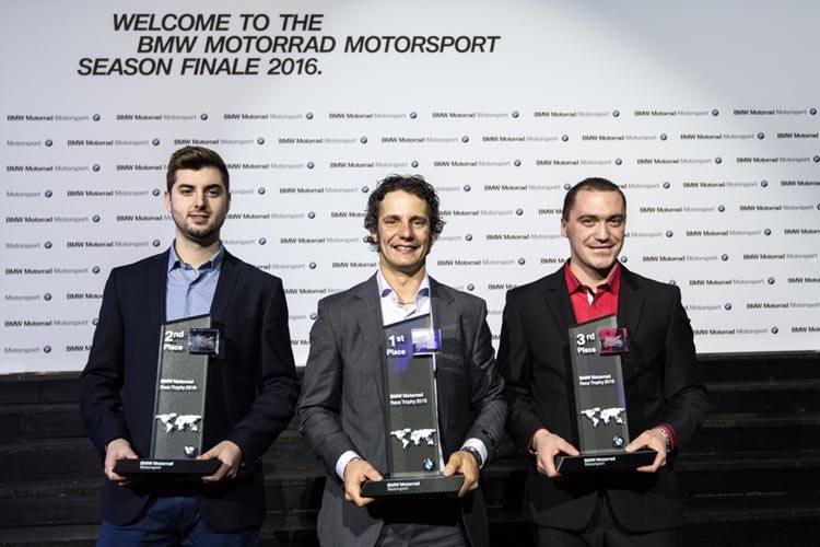 BMW Race Trophy 2016 - Top 3: Jordan Szoke (Mitte), Vincent Lonbois (l.), Michal Prášek (r.)