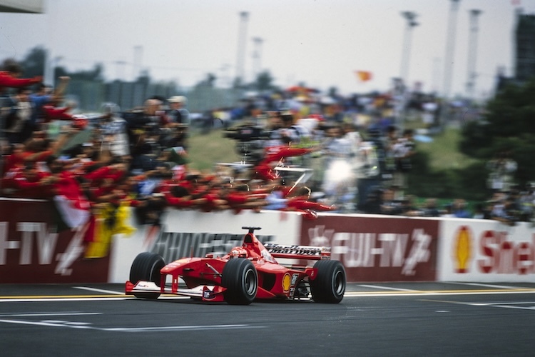Schumi gewinnt den Grossen Preis von Japan 2000 in Suzuka und damit seinen ersten WM-Titel für Ferrari