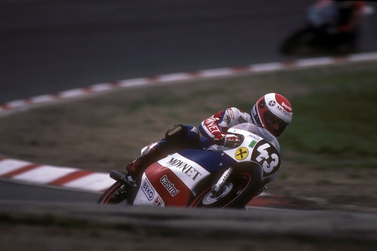 125er-Pilot Gustl Auinger beim Deutschland-GP in Hockenheim 1985