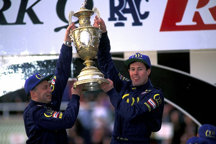 Derek Ringer (li) und Colin McRae 1995 Champions