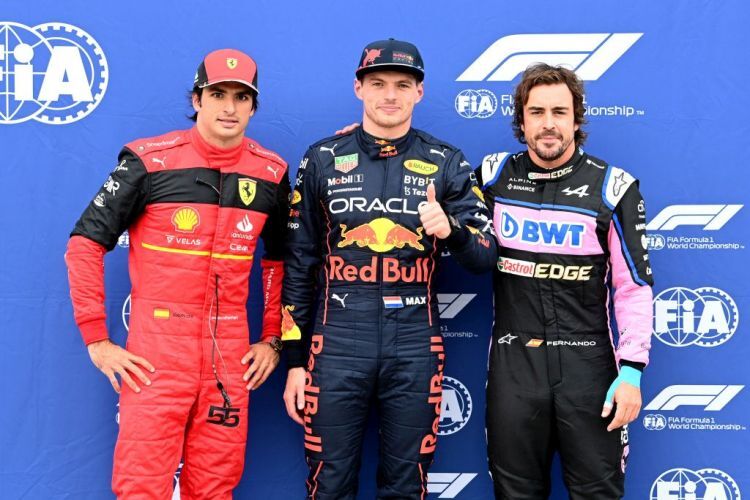 Carlos Sainz, Max Verstappen & Fernando Alonso
