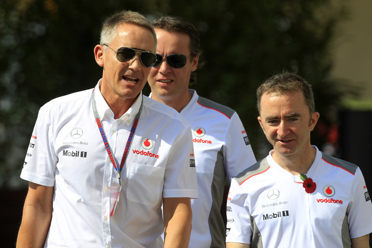 McLaren: Teamchef Whitmarsh, Sportchef Michael (hinten), Technikchef Lowe