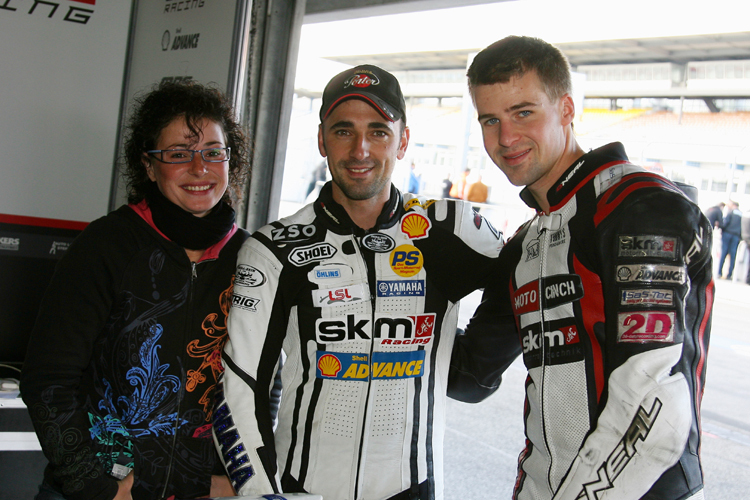 Nadine, Kelle und Florian - SKM Racing Team IDM Supersport