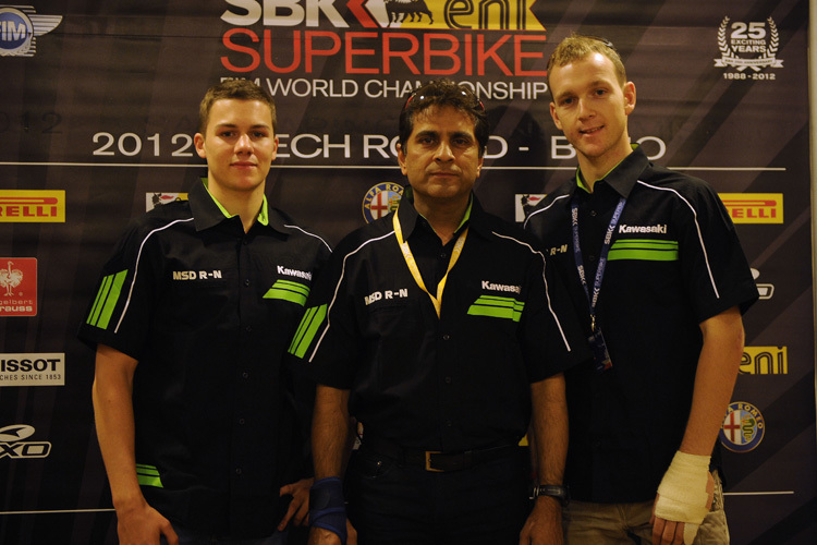 Florian Marino, Teamchef Amit Sandill und Dan Linfoot (v.l.)