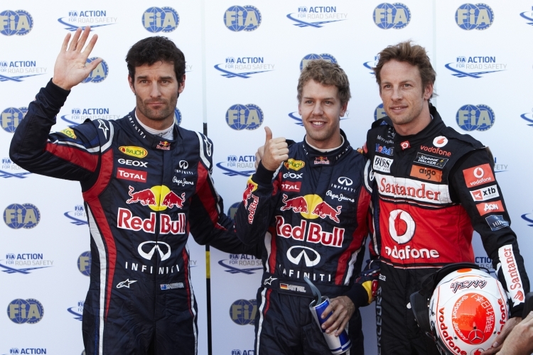 Mark Webber, Sebastian Vettel, Jenson Button